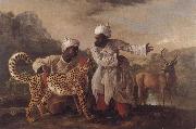 George Stubbs, Cheetah and Stag with Two Indians